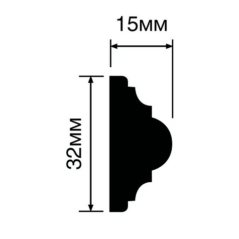 Молдинг HI WOOD D32V1/ 32 х 15 х 2000 (фото 2)