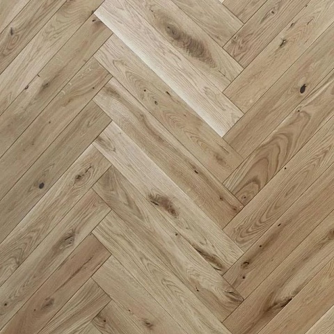 Polarwood Herringbone Дуб БАЛКАНЫ HB "Англ. ёлка", сорт. Робуст, масло, брашир., фаска 4V, 1-полосный (фото 1)